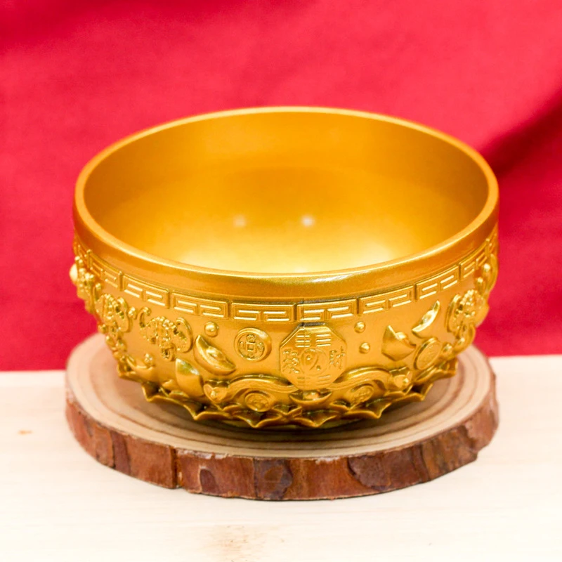 Sand-colored treasure bowl for attracting wealth, home living room decorative ornament, craft, shop opening fortune-attracting g