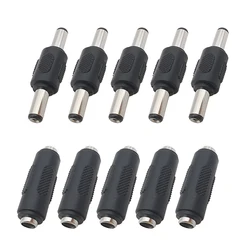 5.5*2.1mm / 5.5 x 2.1mm Double Male to Male Jack Plug Power Connector Female to Female Panel Socket Mounting Adapter For CCTV