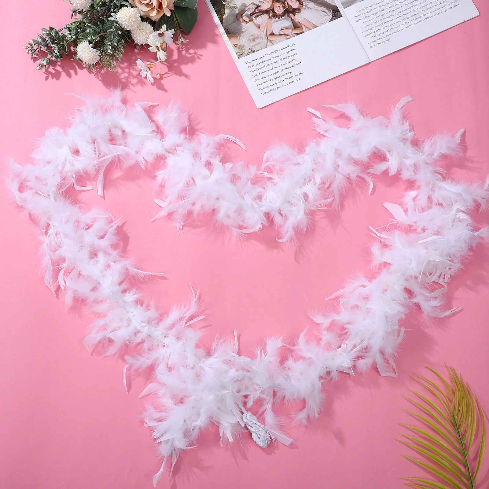 女性用ホワイトボア 1920年代アパレル ローリング20年代アクセサリー パーティー プロム ホームカミング ウェディングコスチュームデコレーション エレガントなステートメントピース