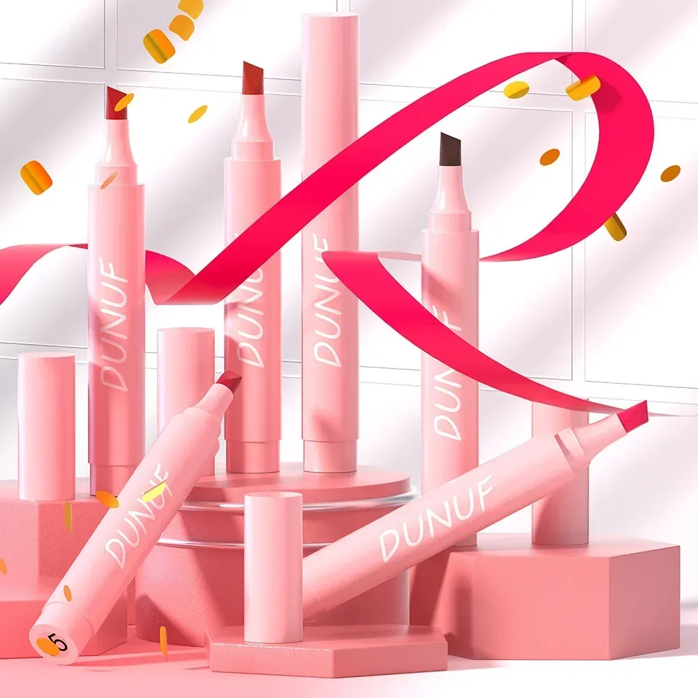 Lápiz labial resistente al agua, lápiz labial suave y nutritivo de 5 colores, delineador de labios duradero que no se decolora de terciopelo, maquillaje rosa roja, tinte de labios cosmético