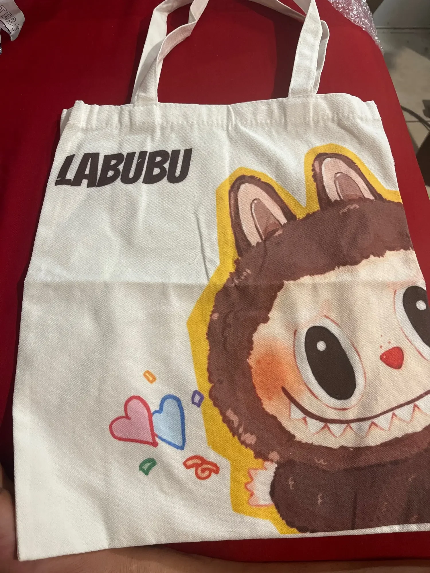 Borsa in tela Labubu Borsa a tracolla casual per studentessa con simpatico cartone animato