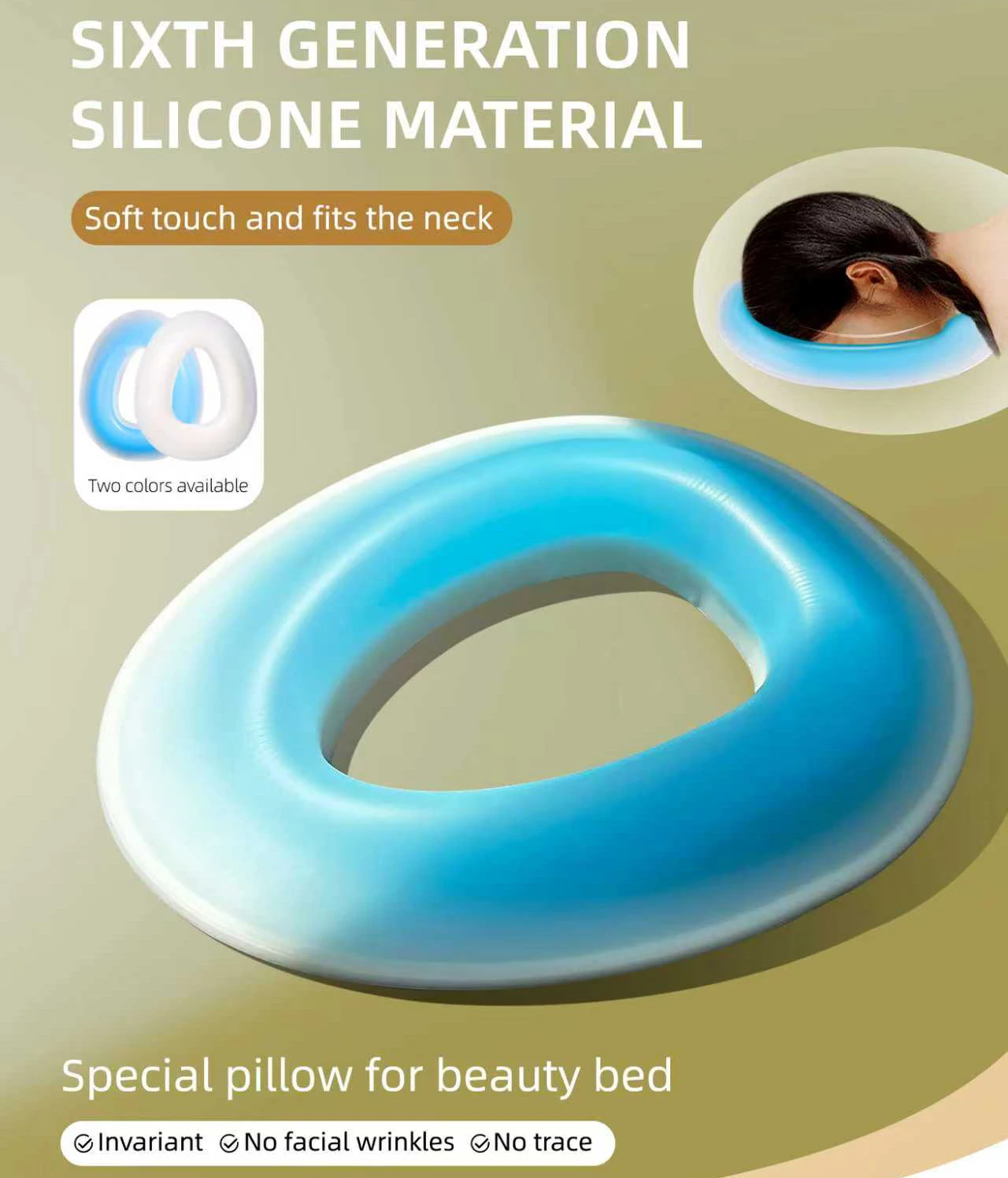 

Soft Silicone Beauty Salon Pillow U-Shaped Face Pad for Comfortable Support No Indentation on Face
