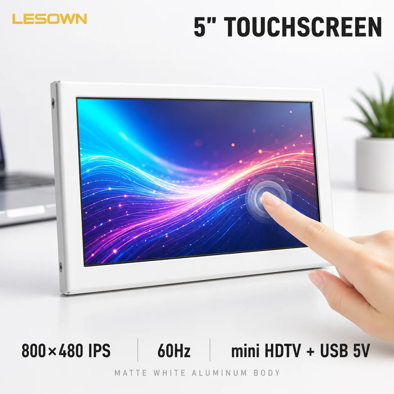 lesown-5-inch-white-touchscreen-pc-sensor-panel-aida64-compatible-[resolution]-60hz-hdtv-mini-monitor-for-cpu-gpu