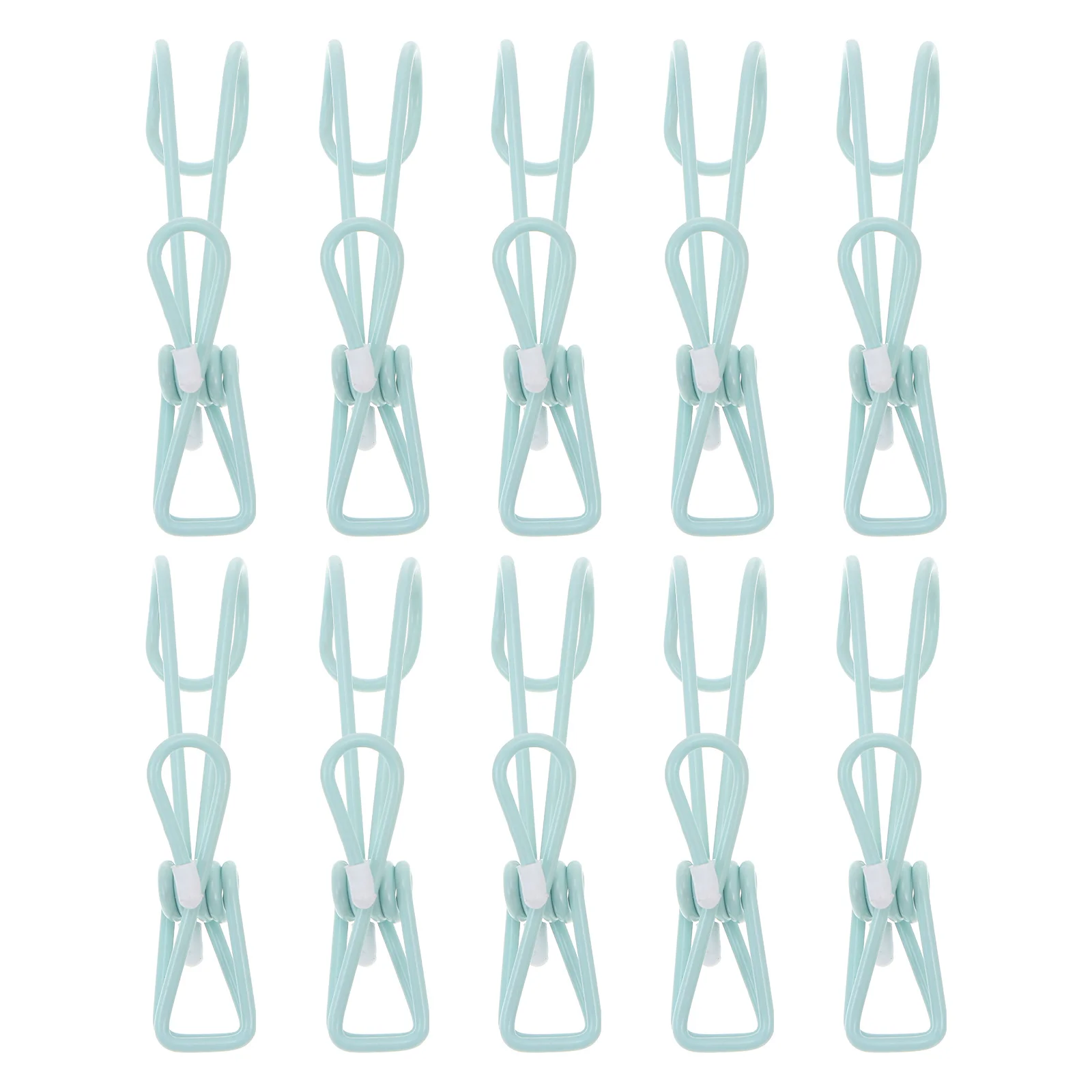 

10pcs Colorful Plastic-Coated Clothes Drying Clip Hanging Type Space-Saving Sturdy Design For Kitchen Laundry Outdoor Bathroom