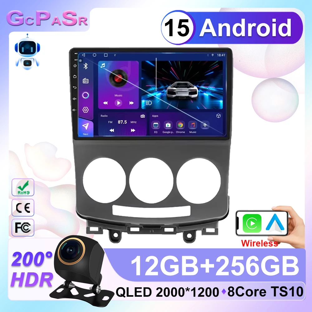 

Car Radio Android 15 For Mazda 5 2005 -2010 DVD Stereo Auto Multimedia Player GPS Navigation Carplay QLED High-Performance CPU