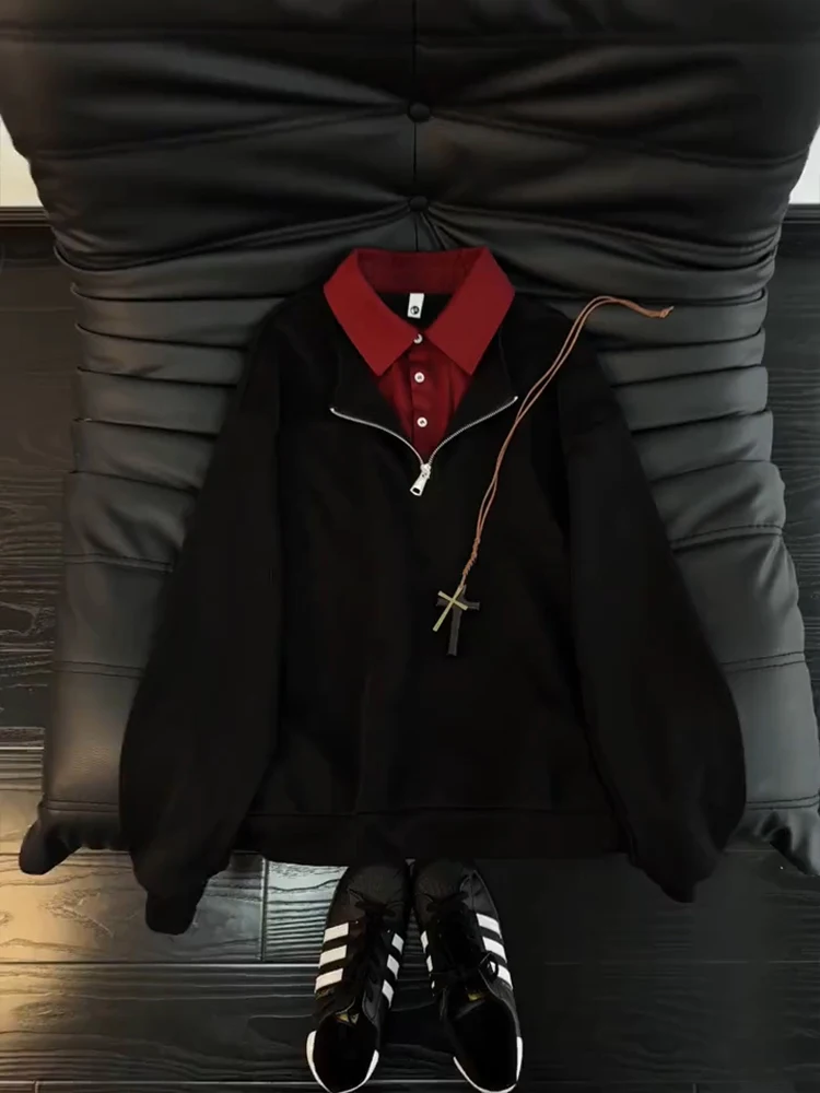 

Bla Zip-Up Hoodie Men's Long Sve Spring High-End Feeling Cool Haome irt CleanFit Upper Body Casual Wear