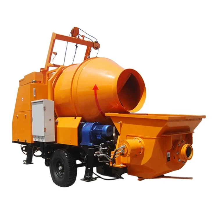 30 cubic meter mini self-loading mobile concrete mixer pump machine with high quality