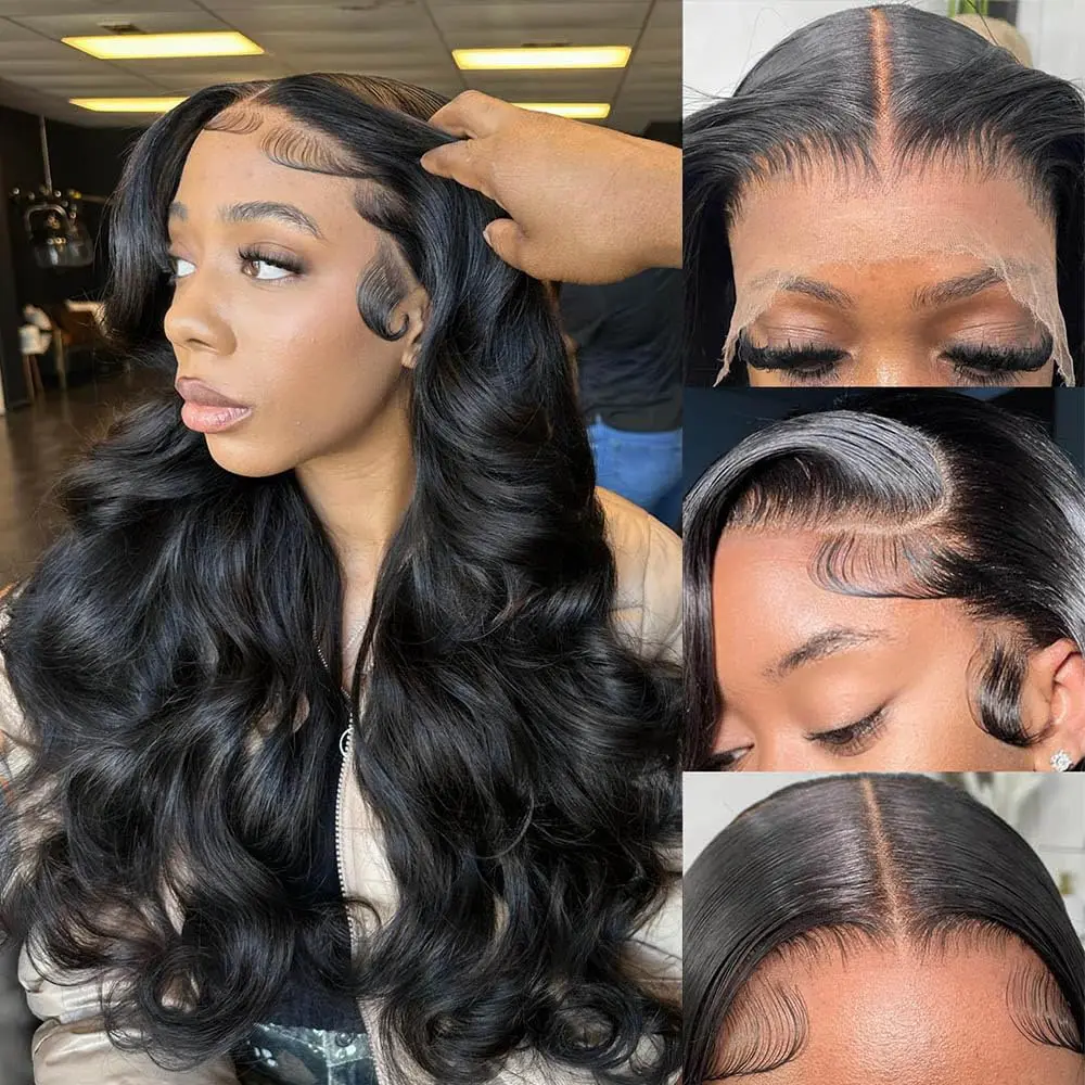 ISEE HAIR 13x6 Body Wave HD Lace Front Human Hair Wigs For Women Brazilian Human Hair Body Wave HD Transparent Lace Frontal Wigs image 5