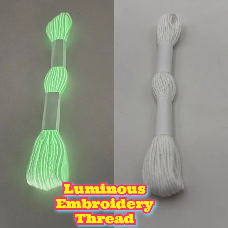 السوبر مشرق توهج الظلام التطريز الموضوع عبر غرزة الخيط 6 ستراند DIY بها بنفسك اليدوية الحرفية العرض مخصص زهرة الموضوع التواء