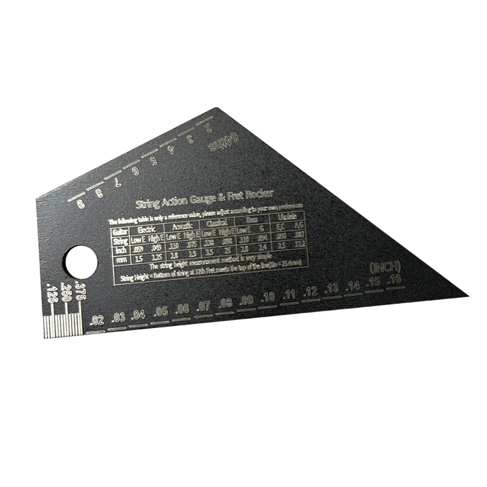 1 قطعة الفولاذ المقاوم للصدأ الرقبة الأصابع مسطرة قياس الحنق الروك الغيتار Luthier أداة للجيتار باس الرقبة الأصابع