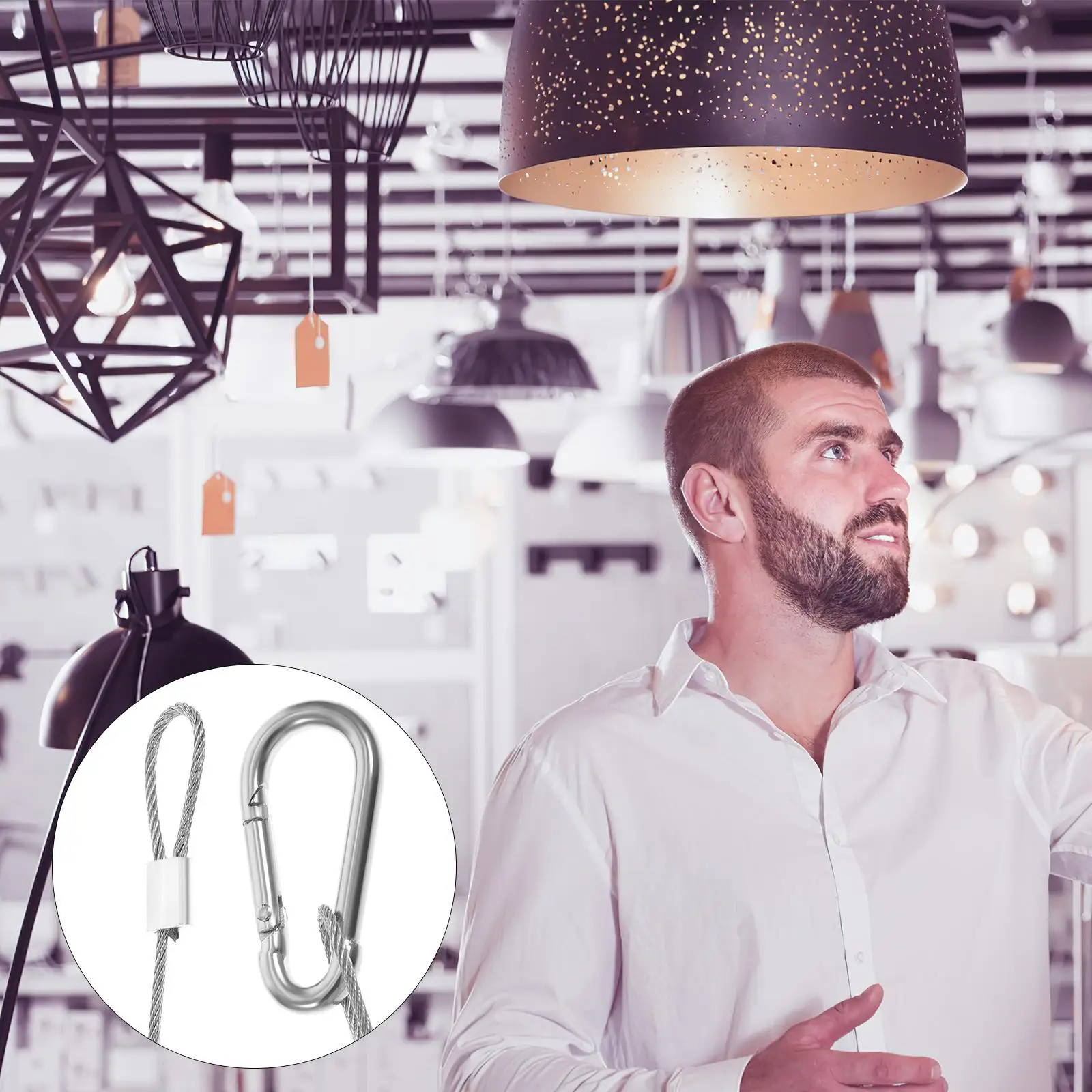 4 قطعة قفل كابل أمان من الفولاذ المقاوم للصدأ كابل فولاذي عالي التحمل مع حبل أمان حلقة تسلق للحبال أقفال الأمتعة الخفيفة #2