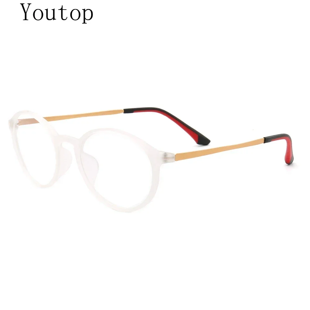 wholesale Round Full-Rim TR Mens Womens Two Toned  business Fashion retro Lightweight Rx Eyglass Frames black red  blue pink