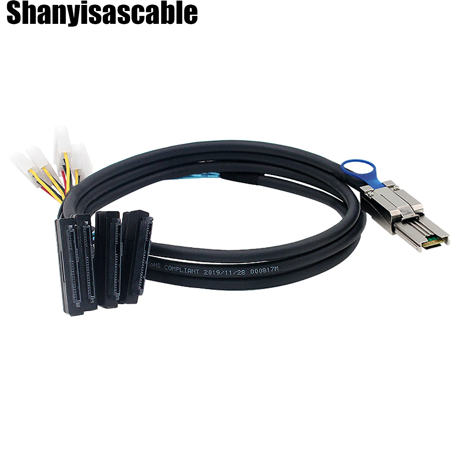 2.0M Mini SAS HD SFF-8088 26P to 4X SAS SFF-8482 with 4P power Data Server Cable