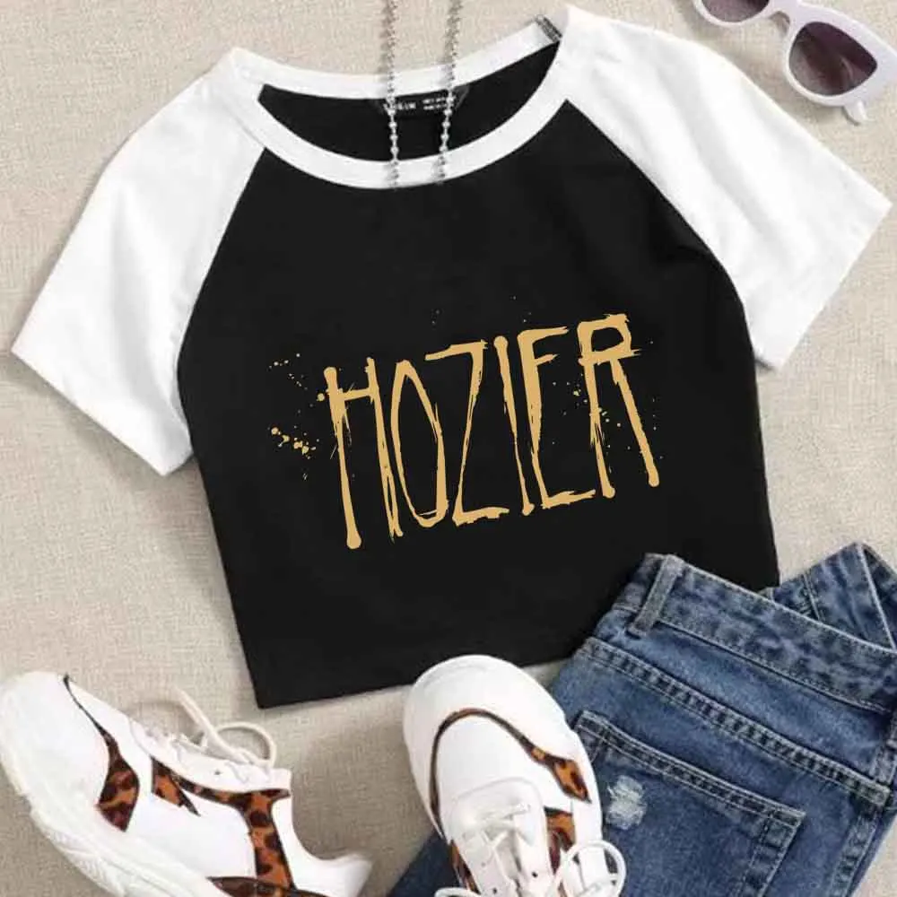 Hozier Unreal Unearth Tour 2024 Crop Tops T-Shirt Girls Super-short Fans Gift Regular O-Neck Short Sleeves Fashion