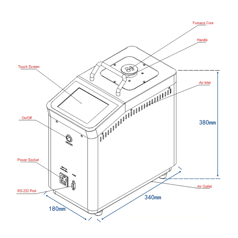 -40 ℃   ~ 100 ℃   Bagno portatile con touch screen per calibratore di temperatura a blocco secco