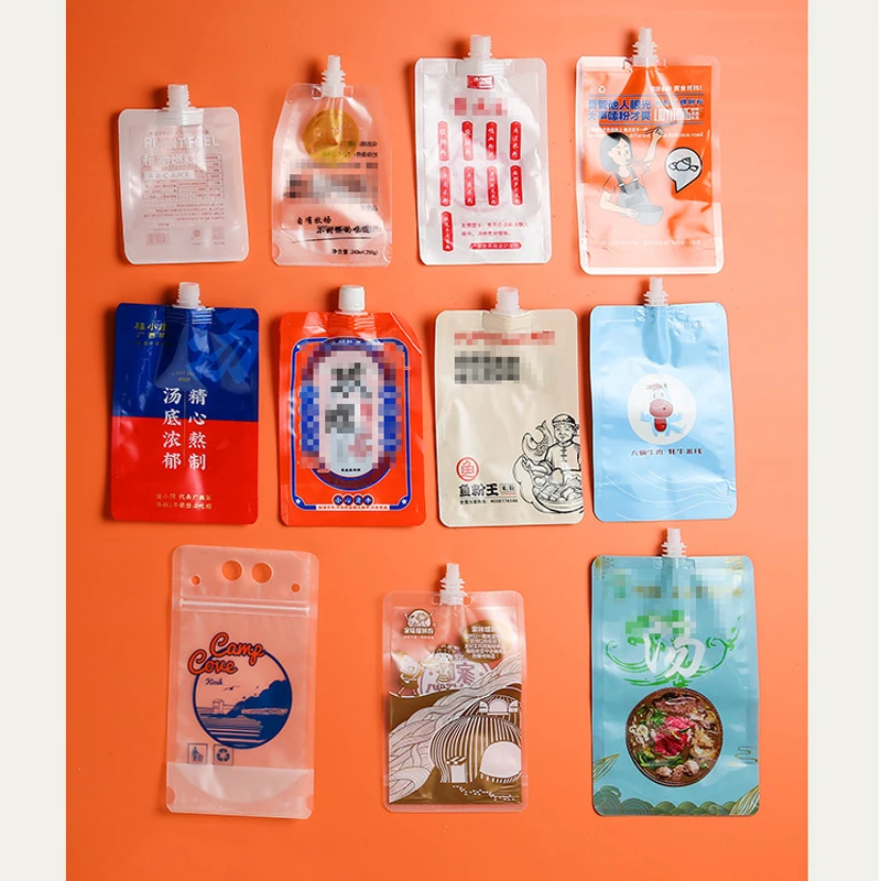 

Индивидуальный одноразовый мешок для носика сока, ремни для упаковки на вынос, порционные пакеты для горячего супа