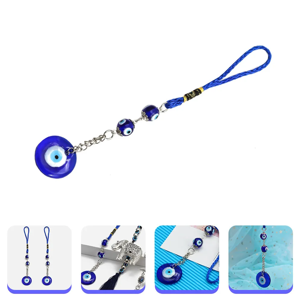 Blue Evil Eye Amulet Turkish Hanging Ornament Wall Decor Housewarming Gift Car Key Pendant Bag Charm Living Room Bedroom