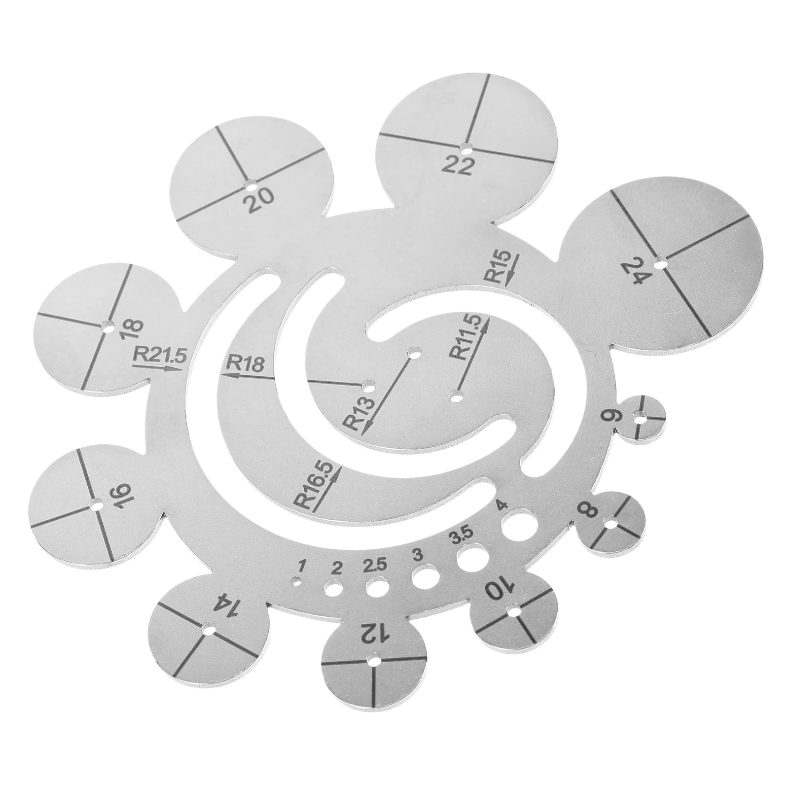 

Circle Template Metal Ruler Round Corner Radius Precision Scale Durable Cutting Tool For Diy Crafting Fabric