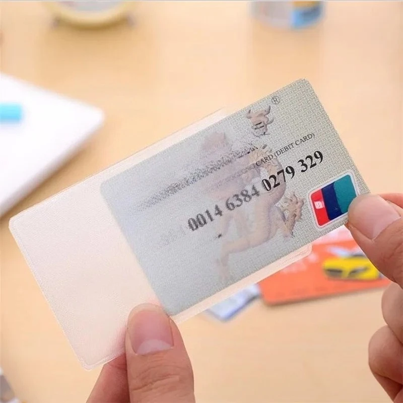 10PCS PVC Waterproof Transparent Card Holder Plastic Card id Holders Case To Protect Credit Cards Card Protector Cardholder Bags