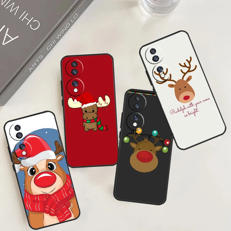 Merry Christmas Reindeer For Honor 90 50 70 Lite Magic 6 5 Pro Case For Honor X8b X9b X9a X8a X7a X6a X9 X7 X8 Cover