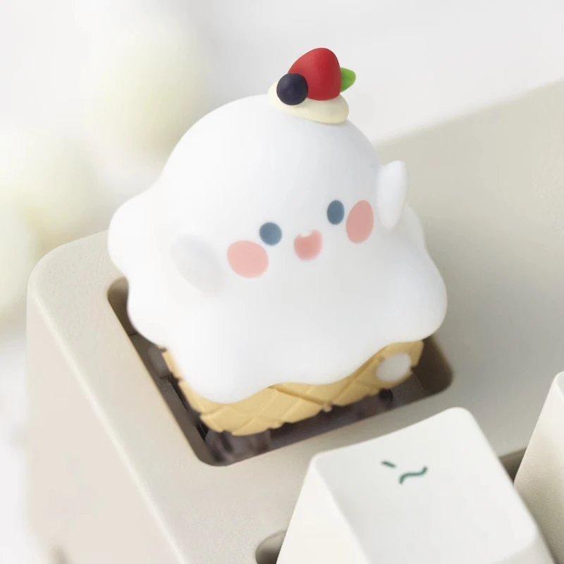

Ghost Eggcone Artisan Keycap Смола на заказ милый аниме клавиатурный колпачок оригинальный мультяшный колпачок для механических аксессуаров для клавиатуры