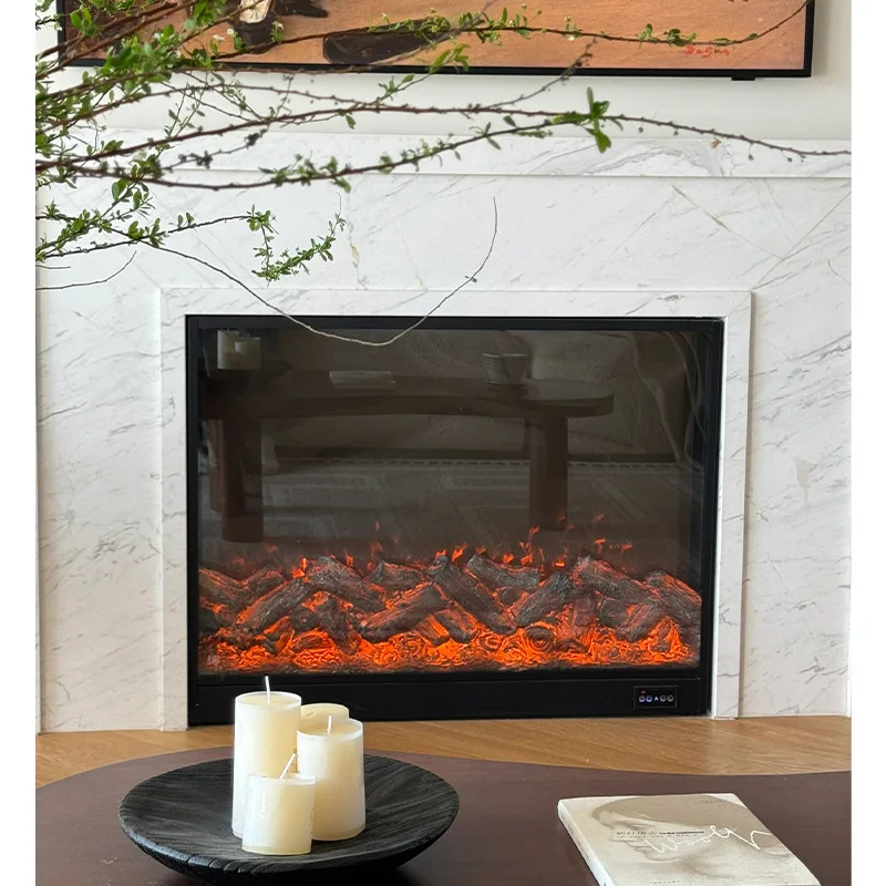 Factory Customized Electronic Fireplace Homestay Decoration Fireplace Simulation Flame Heater Home Living Room Embedded Fireplac