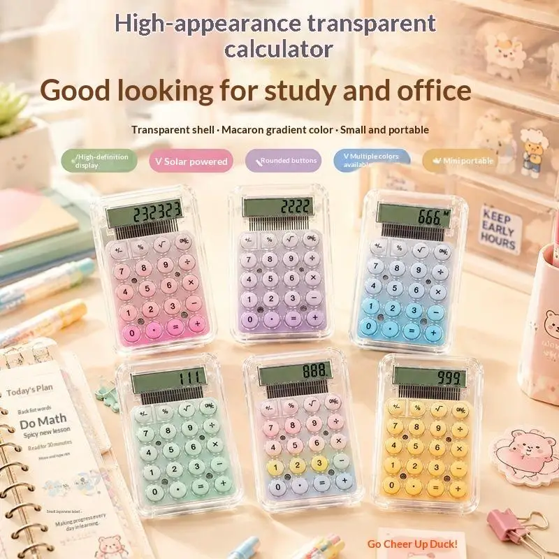 Portable Mini Cute Silent Calculator Learning Auxiliary Small Portable Calculator Back To School Supplies Students Finance
