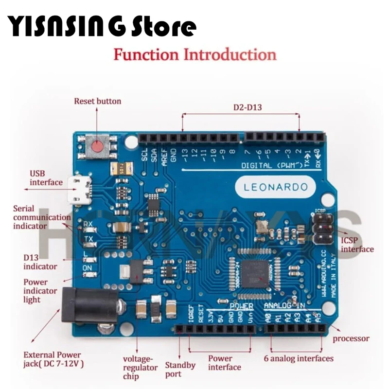 1-10pcs/ Leonardo R3 Development Board With 30cm USB Cable ATMEGA32U4 For Arduino