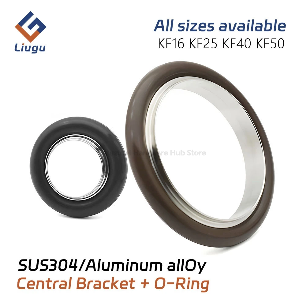 KF16 KF25 KF40 KF50 SUS304/Aluminum Alloy Centering Ring + FKM/NBR O-Ring, For Sanitary Vacuum Systems in Food & Pharmaceutical