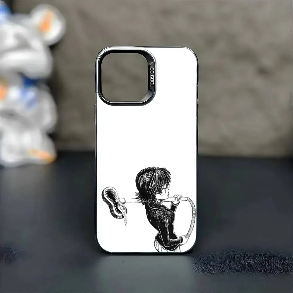 Shizuku hxh مثير اليابان أنيمي فتاة جراب هاتف آيفون 17,16,15,14,13,12,11 برو ماكس Blcak الملونة الفضة مطلي غطاء داخلي