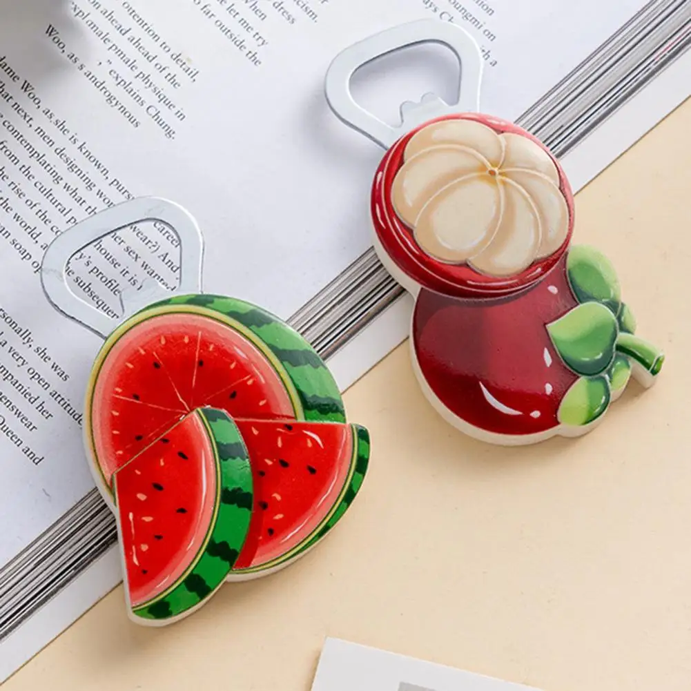 Wall-mounted Bottle Opener Magnetic Fruit-shaped Bottle Opener with Fridge Magnet 3d Resin Fruit Juice Magnets Cartoon for Home
