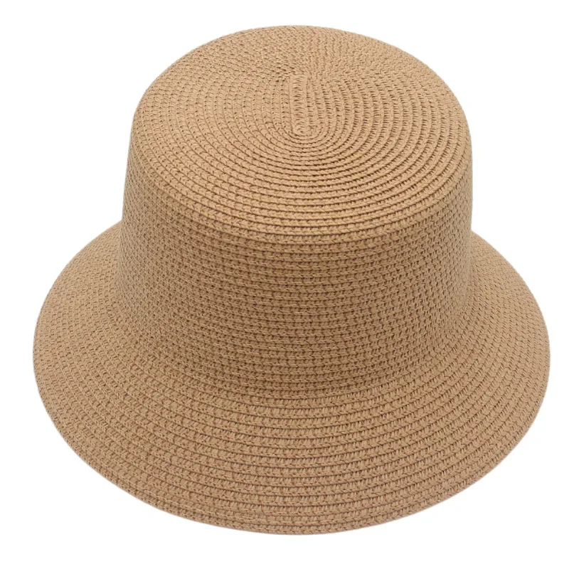 Flat Straw Hats Solid Color Caps Ladies Hat Summer Sun Openwork Handwoven Straw Cap Ethnic For Women Men Japanese Style DIY