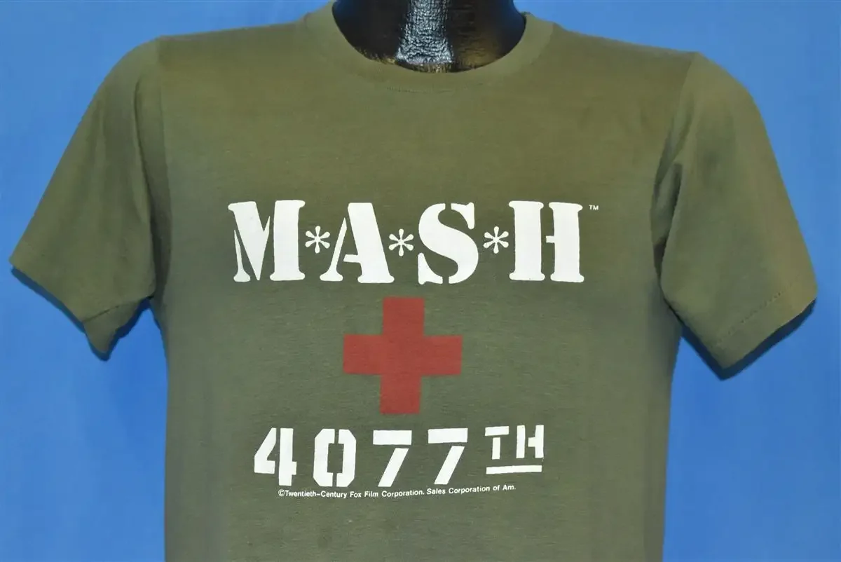 80er Jahre MASH 4077th TV-Show Mobile Army Surgical Hospital T-Shirt Größe S