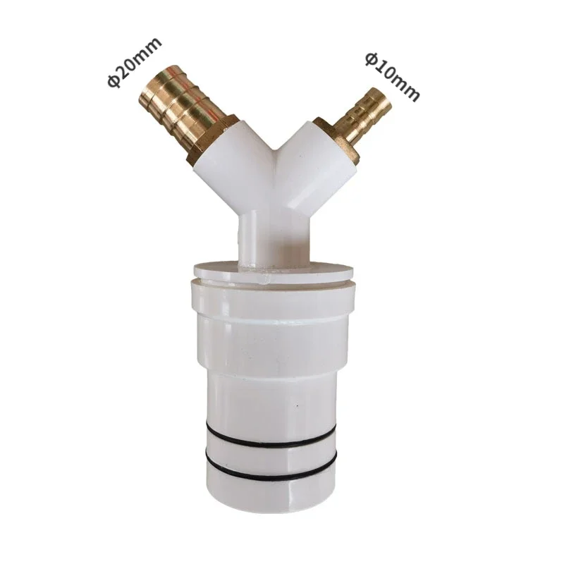 Washing machine dryer drainage tee adapter drainage four-way pipe fitting with anti-odor check valve