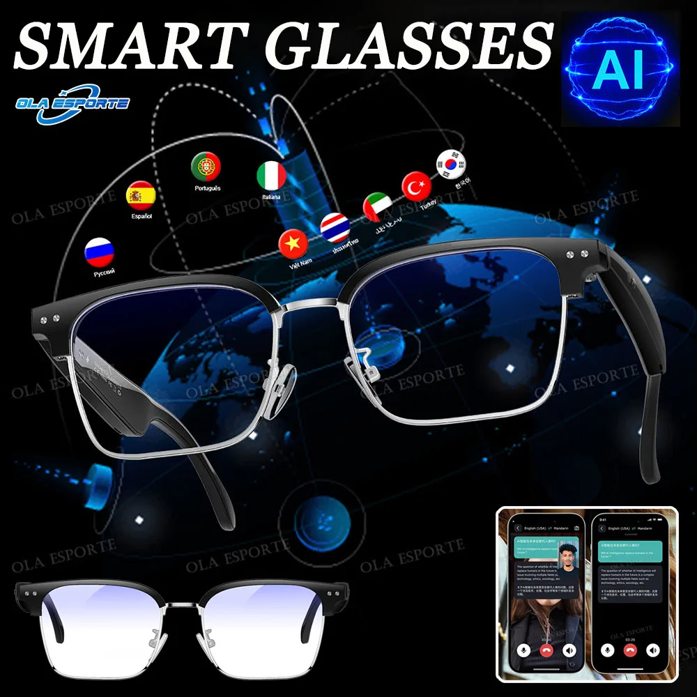

New ChatGPT AI Intelligent Translation Glasses 164 Language AI Automatic Dialogue Translation Bluetooth Translation Sunglasses