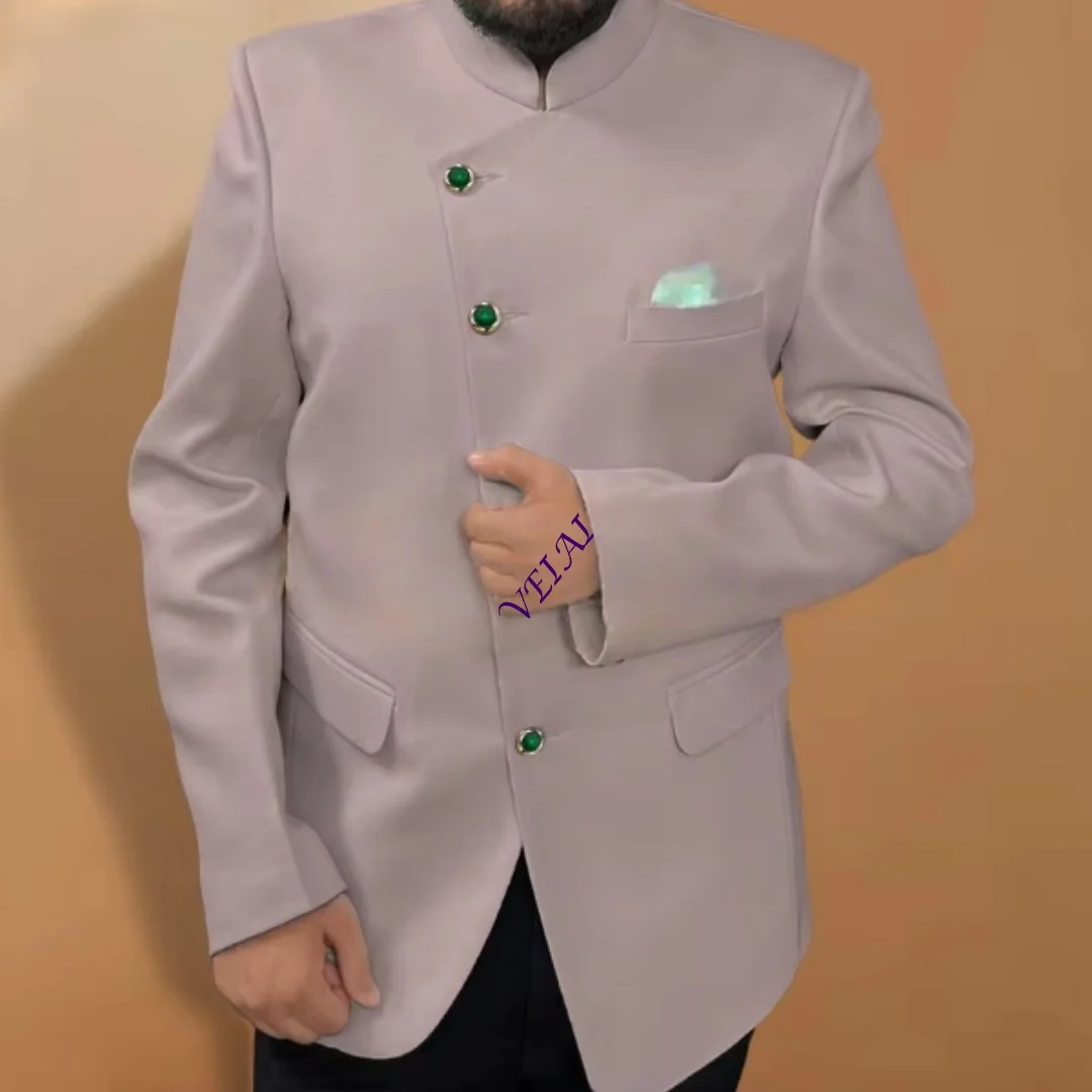 CustomizedMint green men's 3pcs suit premium peak lapel jacket shawl collar double-breasted vest Pants tailored set for wedding