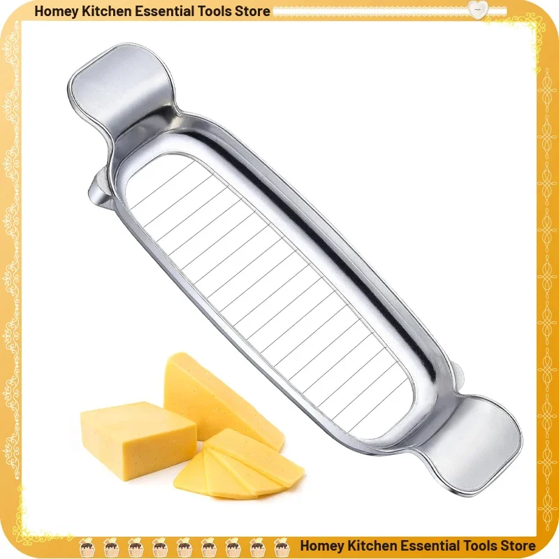 Stainless Steel Butter Cheese Slicer Handheld Wire Butter Cutter Creative Kitchen Gadgets Cross-border Fruit Banana Egg Cutter