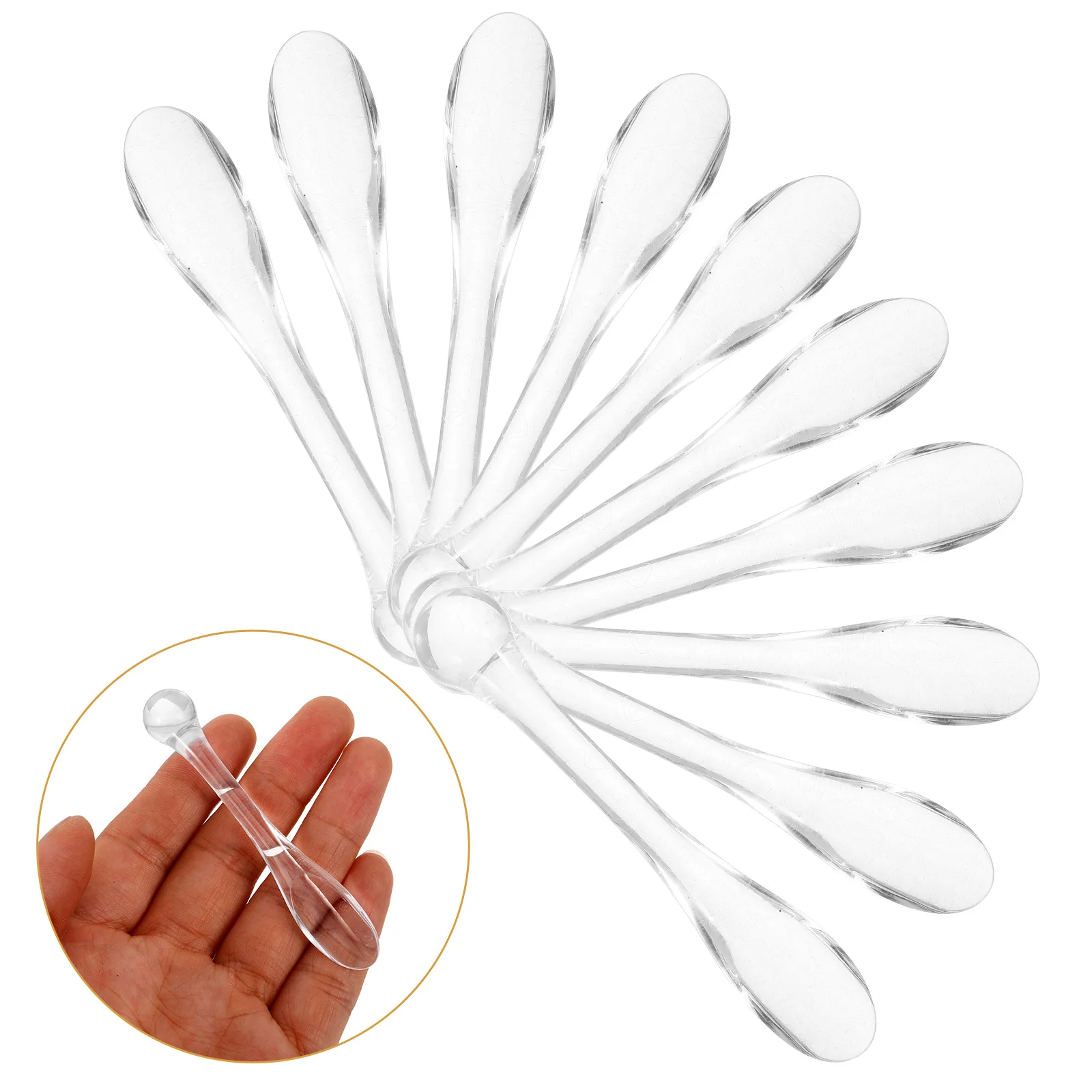 Spatole per trucco da 50 pezzi Cucchiaio per crema per il viso dal design compatto Spatola per trucco facile da pulire Spatola per donna