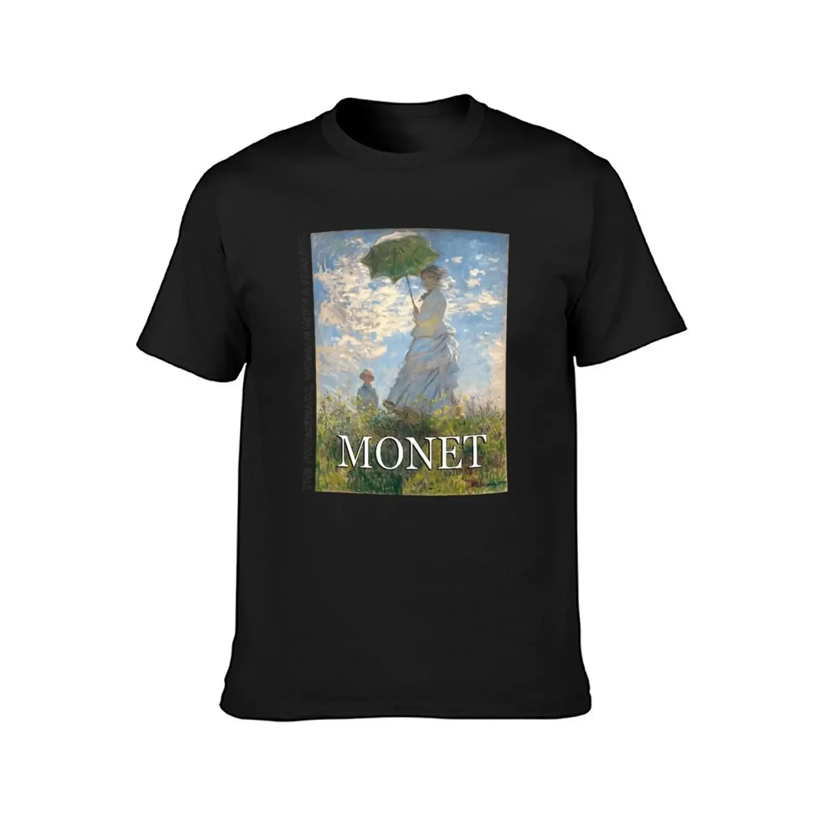 The Promenade, Woman with a Parasol (Claude Monet) T-Shirt anime clothes mens clothing