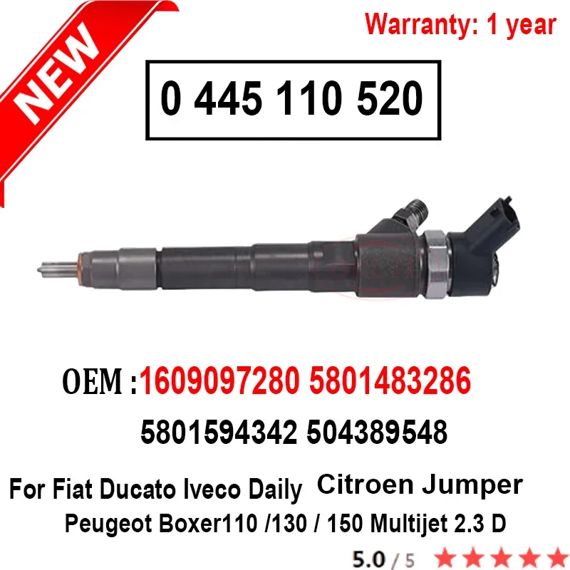 

0445110520 0445110418 New Diesel Fuel Injector Nozzle For Fiat Ducato Iveco Daily Citroen Peugeot 2.3D 5801594342 504389548