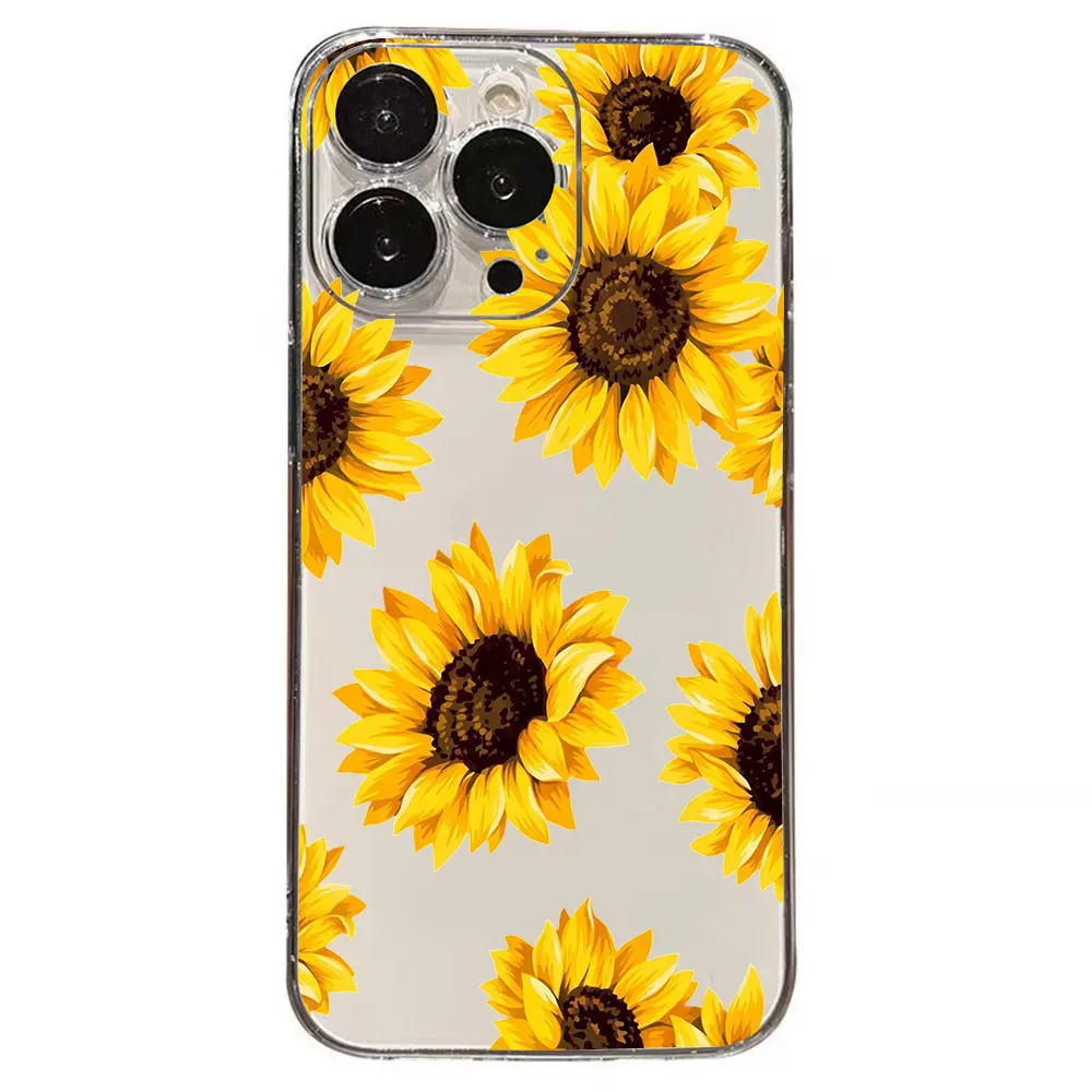 Sunflower Printed Phone Case For iPhone 13 11 16 15 14 12 17 Pro XS Max Air 7 8 6s Plus XR SE 2022 2020 16e 17e TPU Back Cover view 6