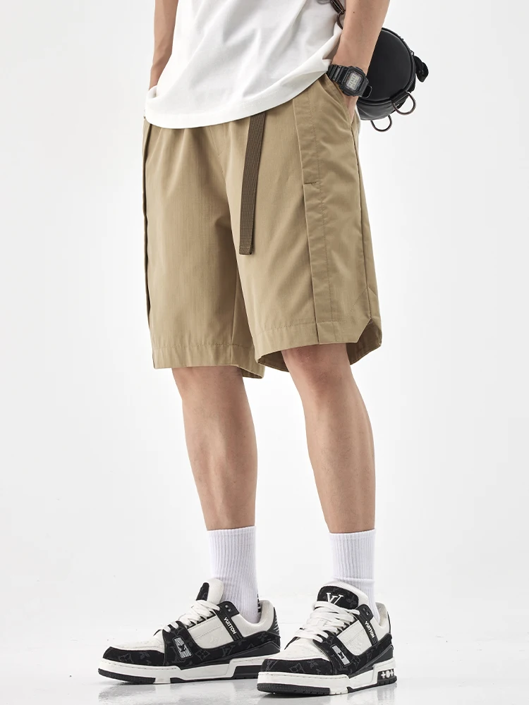 

Men's Summer Workwear orts Qui Dry Sport Five-Quarter Length Beach Pants Casual Lightweight Polyester Fiber Teenager Suit...