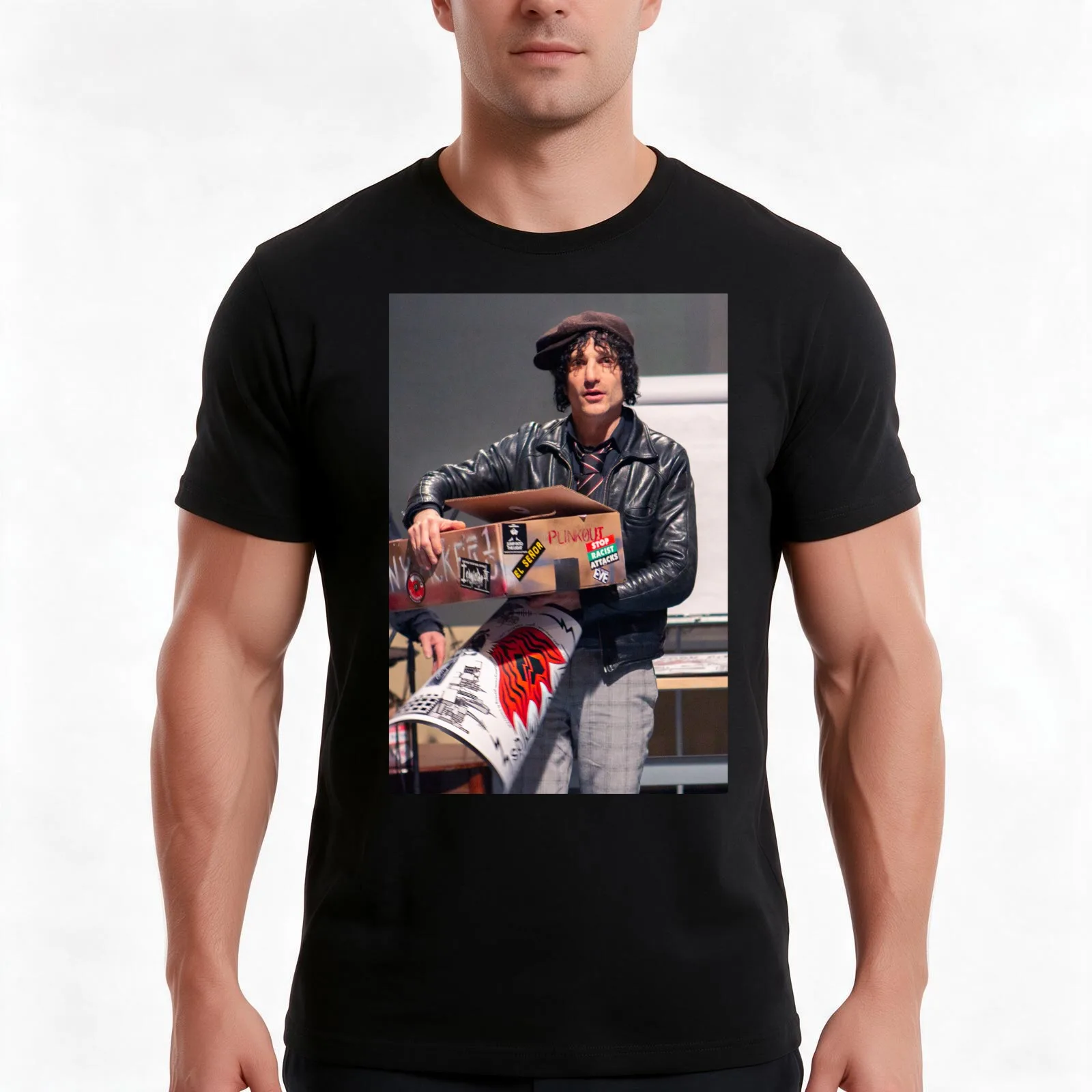 Jesse Malin T-Shirt, Summer Casual Cotton Tee, Oversized Streetwear Tops, Vintage Graphic Print, Loose Fit Short Sleeve