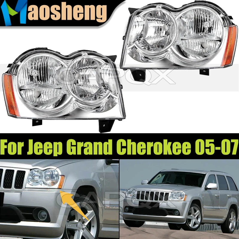 1 Paar Koplamp Head Light Voor Jeep Grand Cherokee 2005 2006 2007 Koplamp Head Lamp Driver Light