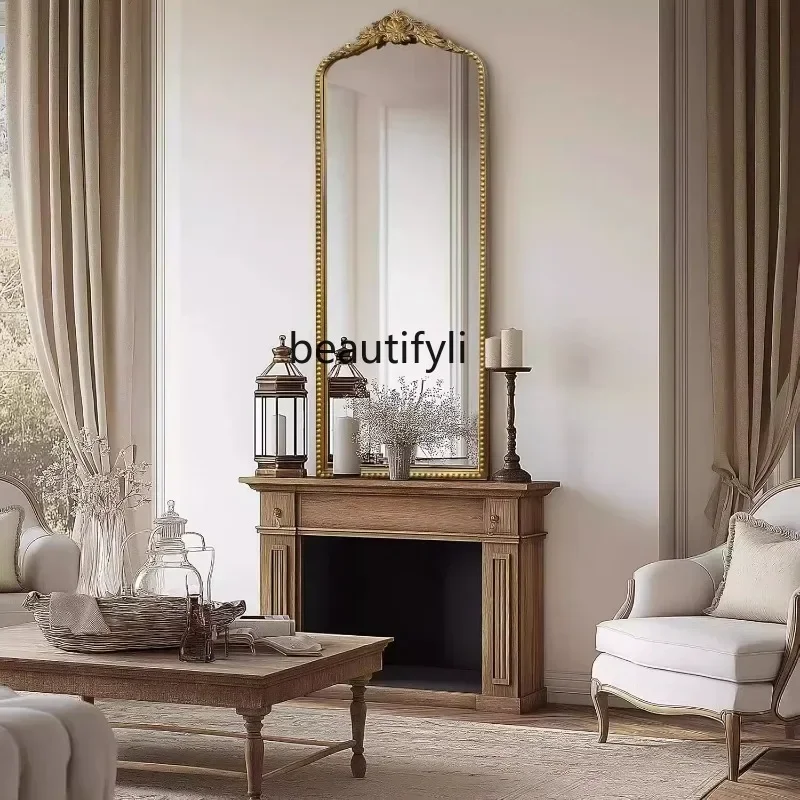 

ss1001 French bedroom decorative wall-mounted mirror carved floor-to-ceiling mirror clothing cloakroom full-body mirror