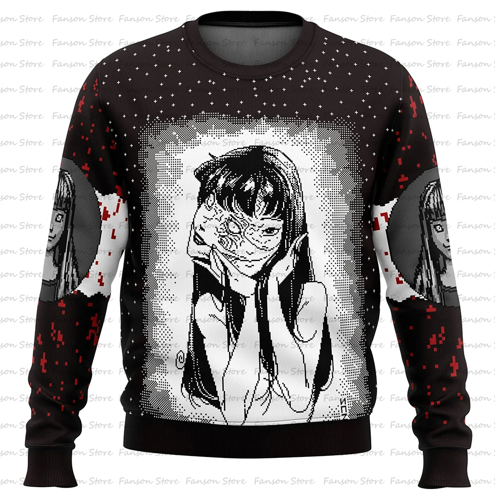 Pull de dessin animé de Noël pour hommes et femmes, sweat à capuche pour couple, sweat-shirt à la mode, pull unisexe, Uzumaki, J