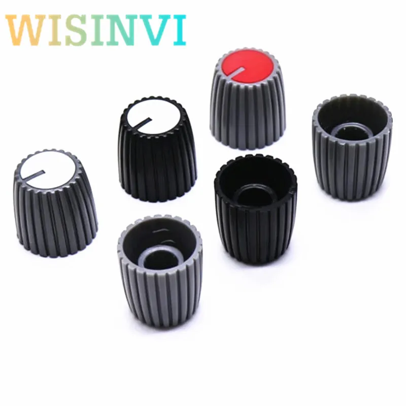 10pcs 15x15mm Plastic Potentiometer Knob 6mm Spline Flower Shaft Volume Rotary Knob For Amplifier Speaker Audio Mixer Knobs