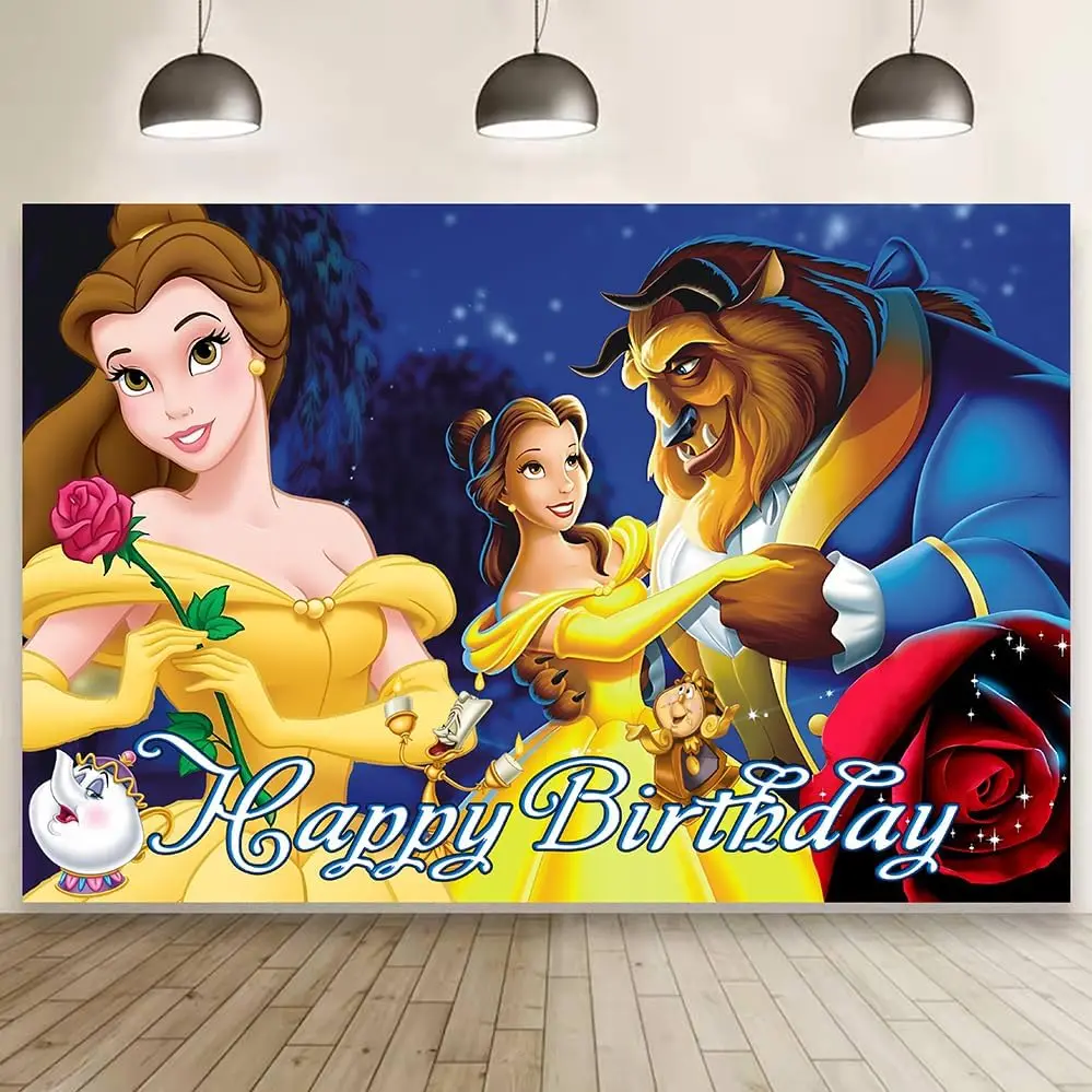 Photography Backdrop Beauty & Beast Banner Decor Wall For Gi