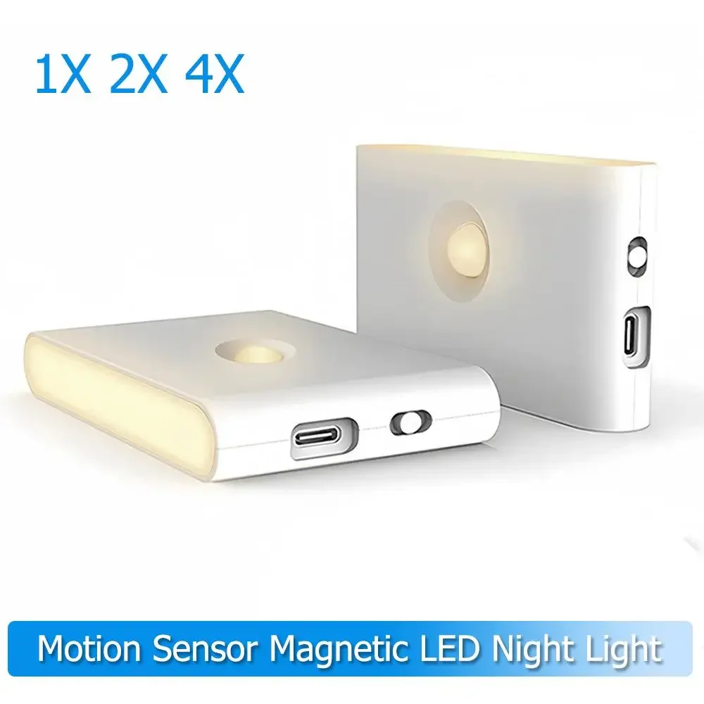 GEFENSIMotion Sensor Led Night Light ไร้สายสมาร์ท Type-c ชาร์จผนัง 2700k 0.2w 300amh Abs ไฟทางเดินห้องโถง