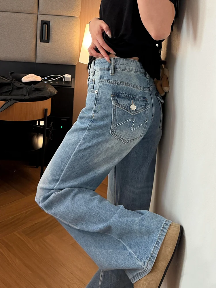 

plus Size Retro Flared Denim Jeans Women's Spring Summer New Pure Desire Spicy Girl Straight Casual Floor-Length Bell Pants